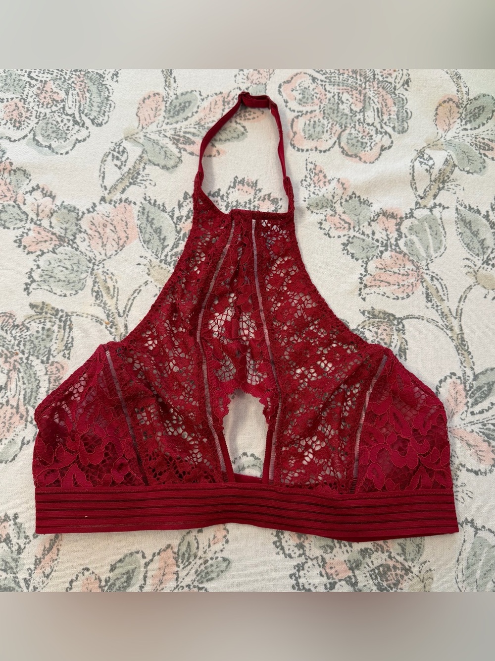 Victoria's Secret Red Lace Halter Bralette
